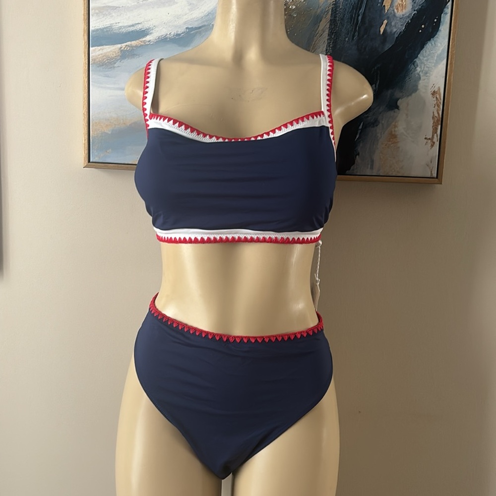 Vineyard Vines Color blocked Coverstitch Bikini Set size XXL - Picture 7 of 10